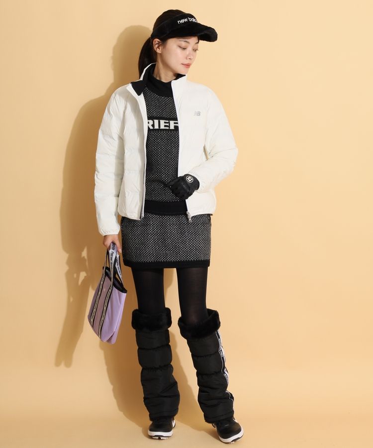 ブリーフィングゴルフ BR ジャガード風フロントロゴクルーネックニット