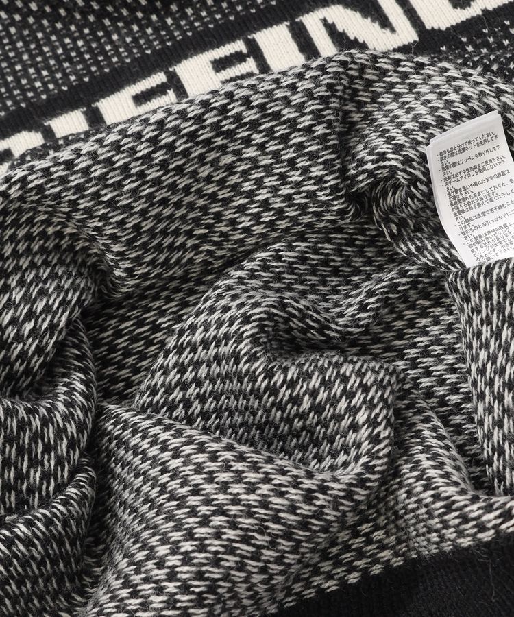 ブリーフィングゴルフ BR ジャガード風フロントロゴクルーネックニット