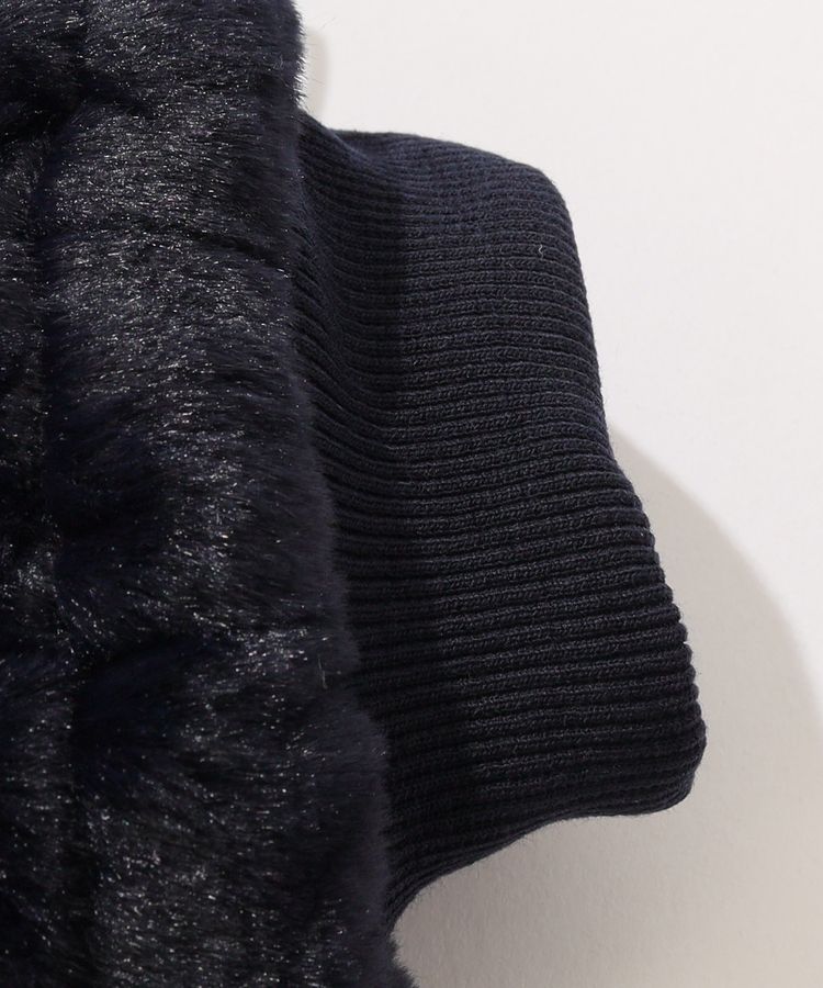 アンパスィ AP 裏フリース中綿混フェイクファーレッグウォーマー