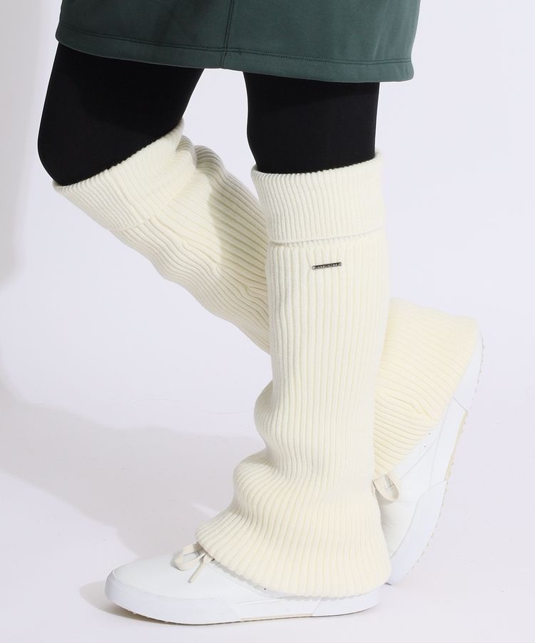 【保温】折返しリブニットレッグウォーマー
