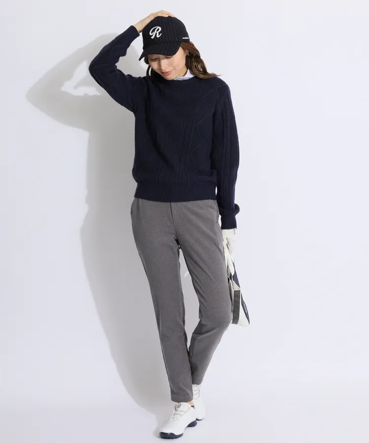 ビームスゴルフ】美品 ストレッチパンツ サイドロゴ ネイビー L