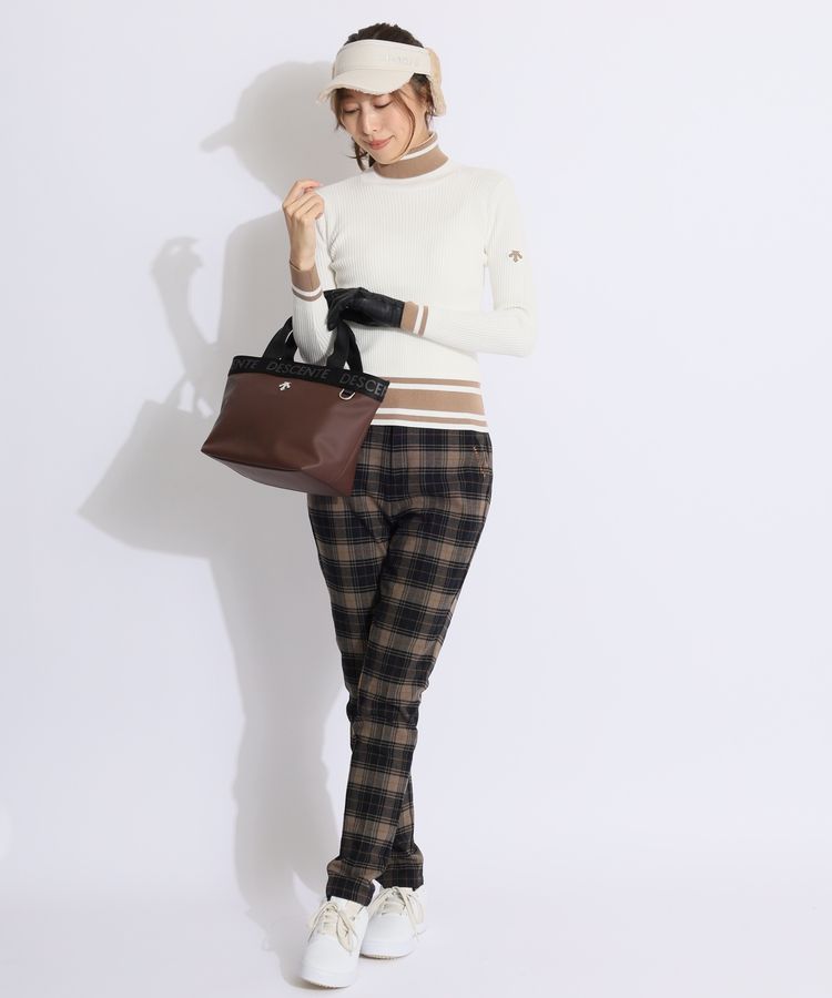 デサントゴルフ DE バイカラータートルネックリブセーター レディース