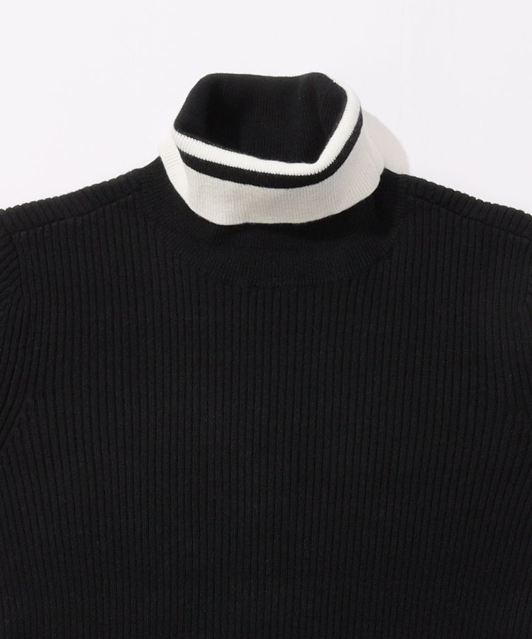 デサントゴルフ DE バイカラータートルネックリブセーター レディース