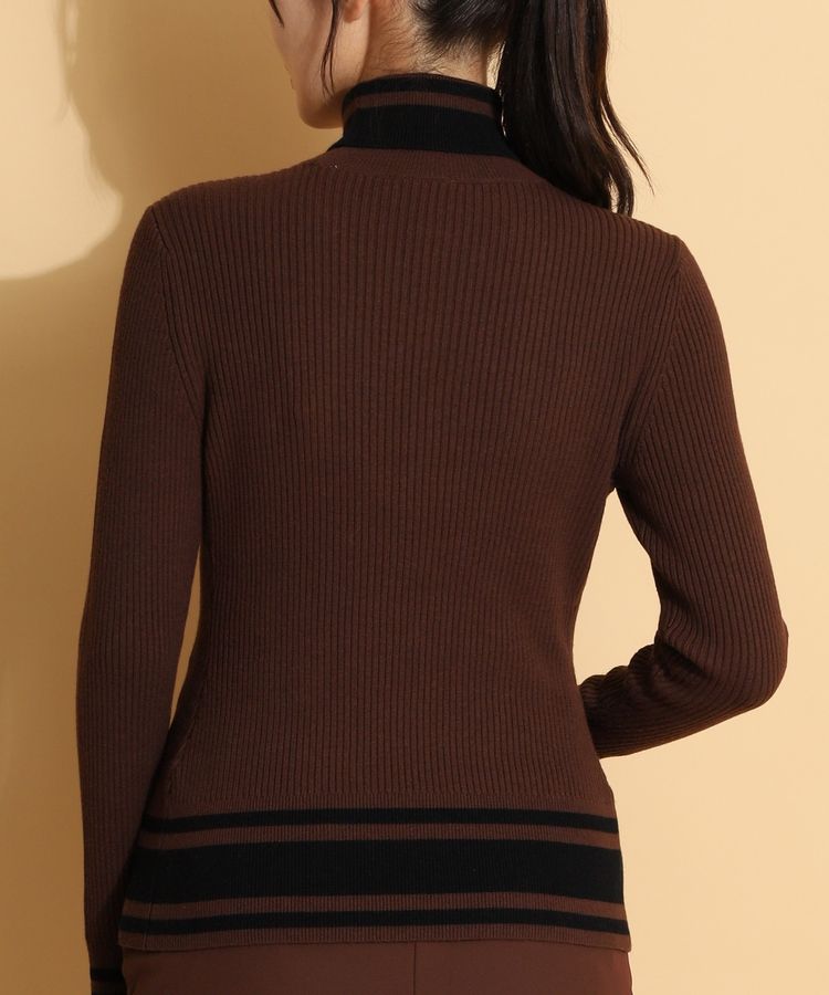 デサントゴルフ DE バイカラータートルネックリブセーター レディース