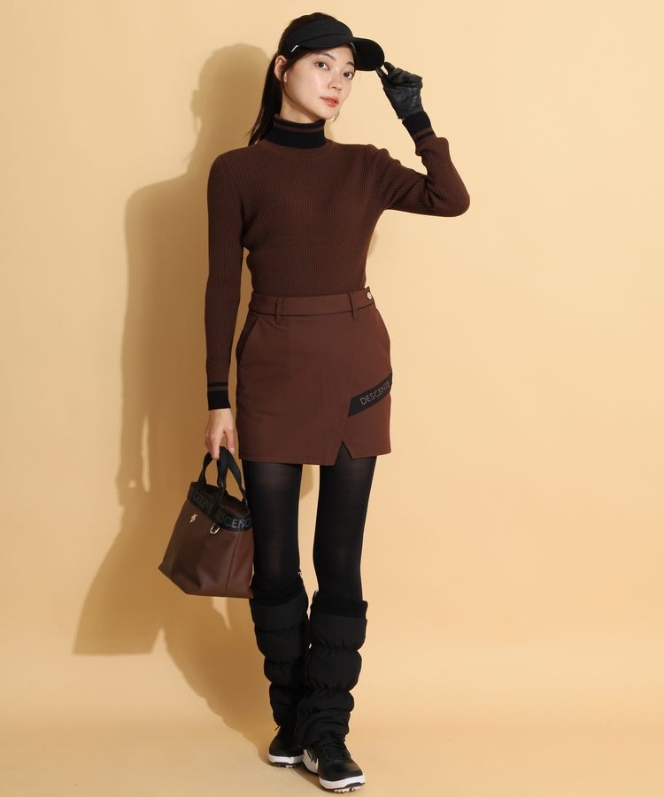 デサントゴルフ DE バイカラータートルネックリブセーター レディース