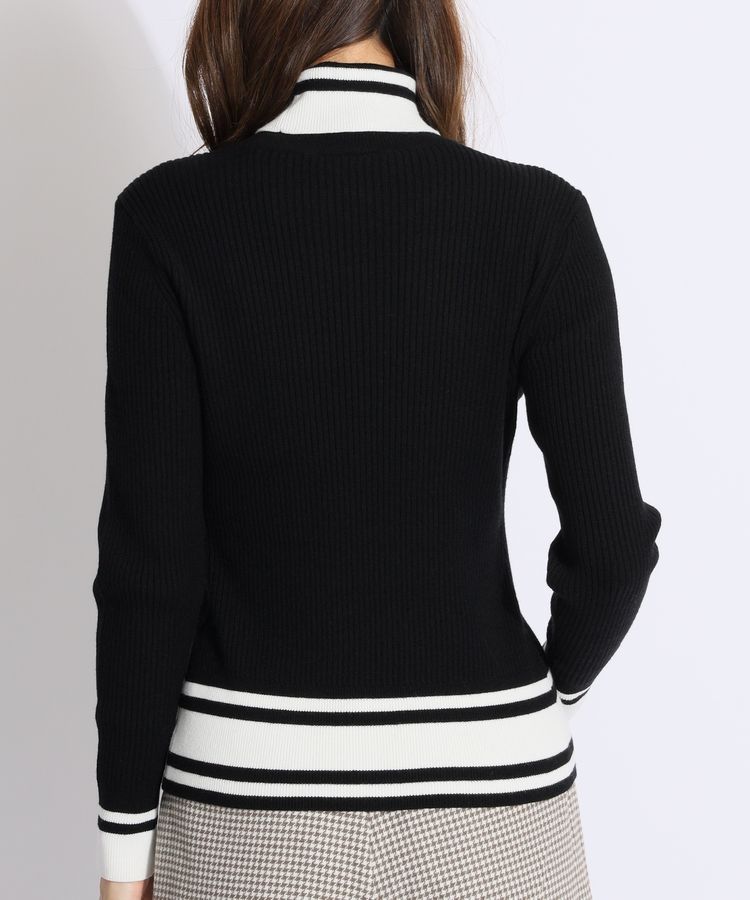 デサントゴルフ DE バイカラータートルネックリブセーター レディース