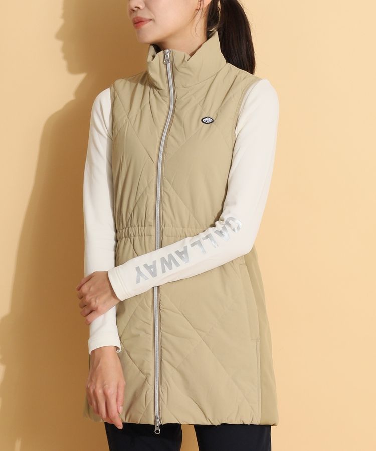 フィドラ FD 【吸湿発熱】スタンドネック中綿ロングべスト レディース