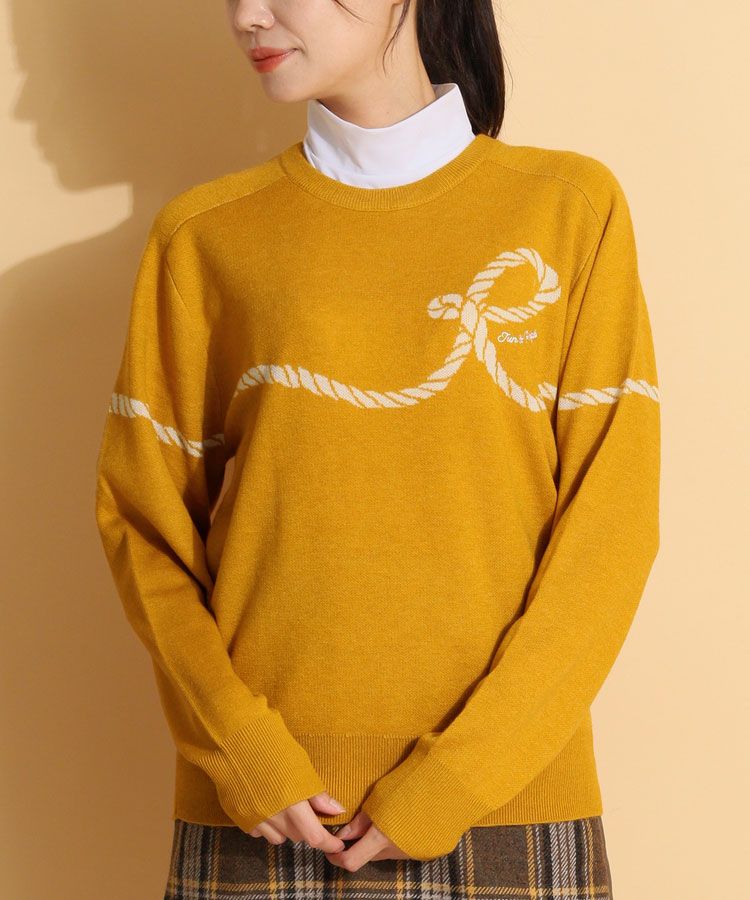 ジュン＆ロぺ JR Rロープ柄ジャガードニットプルオーバー レディース