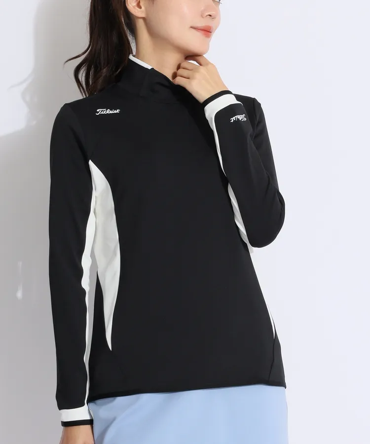 タイトリスト TL 【防風保温】裏微起毛バイカラースタンドネック長袖
