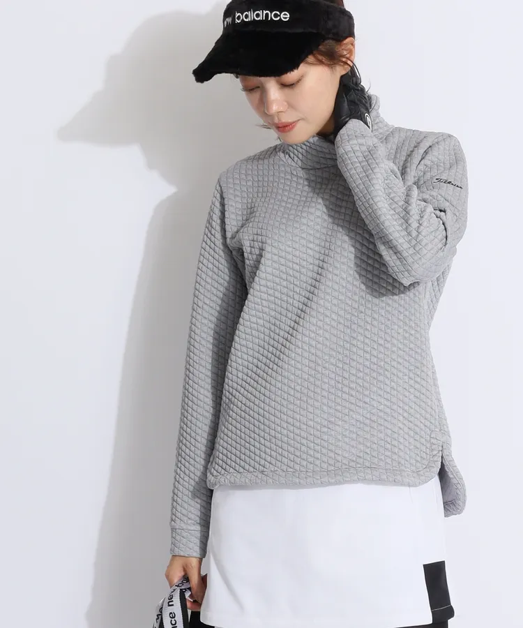 パーリーゲイツ PG 配色ボーダーモックネック長袖カットソー