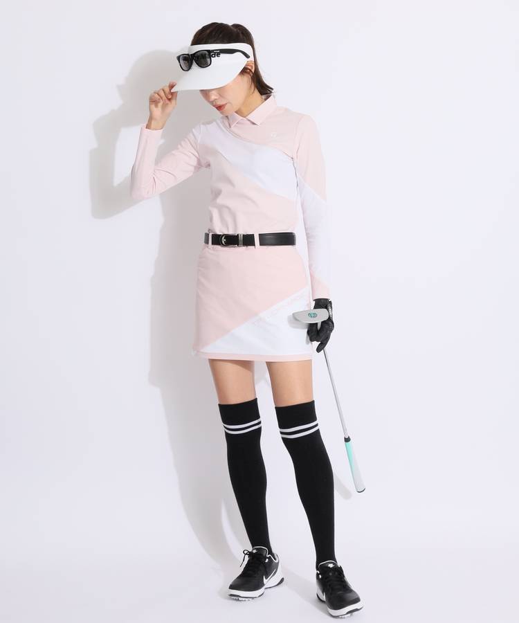 テーラーメイド　レディース　ニッテッドS/Sポロ トップス　ポロシャツ　現行品 テーラーメイドゴルフ TG 【ストレッチUV】ジャガードロゴスリム
