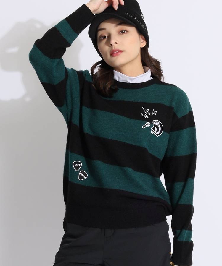 JB 【ドラえもん】ボーダー柄クルーネックニット