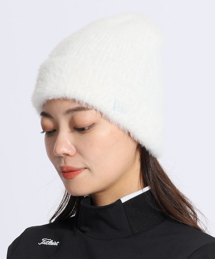 KANCOOL ホワイトファーニット帽 ONE SIZE KANCOOL ホワイトファー