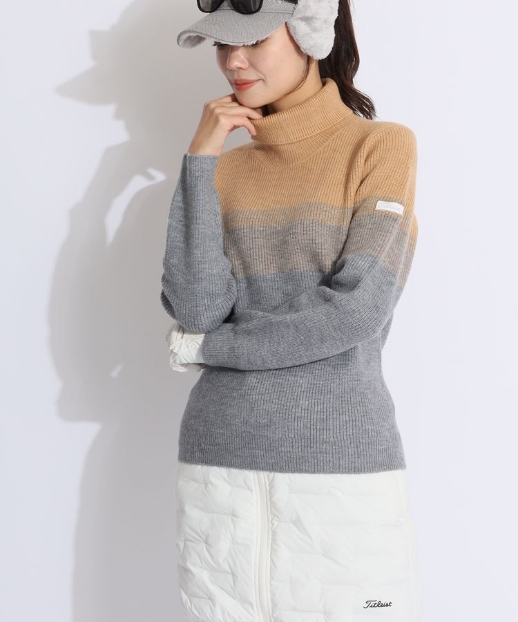 タイトリスト TL グラデーションタートルネックリブニット レディース