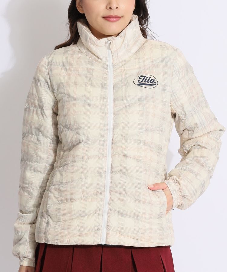 フィラゴルフ FG 【撥水保温】収納袋付タータンチェック柄洗えるライト