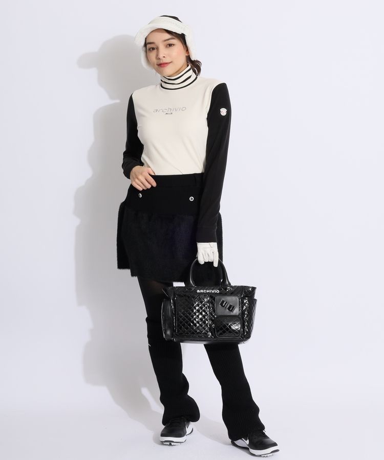 アルチビオ AR 【蓄熱保温】ファー切替ニットスカート レディース