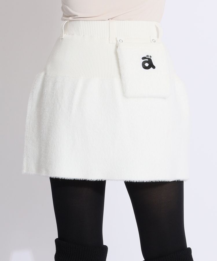 アルチビオ AR 【蓄熱保温】ファー切替ニットスカート レディース