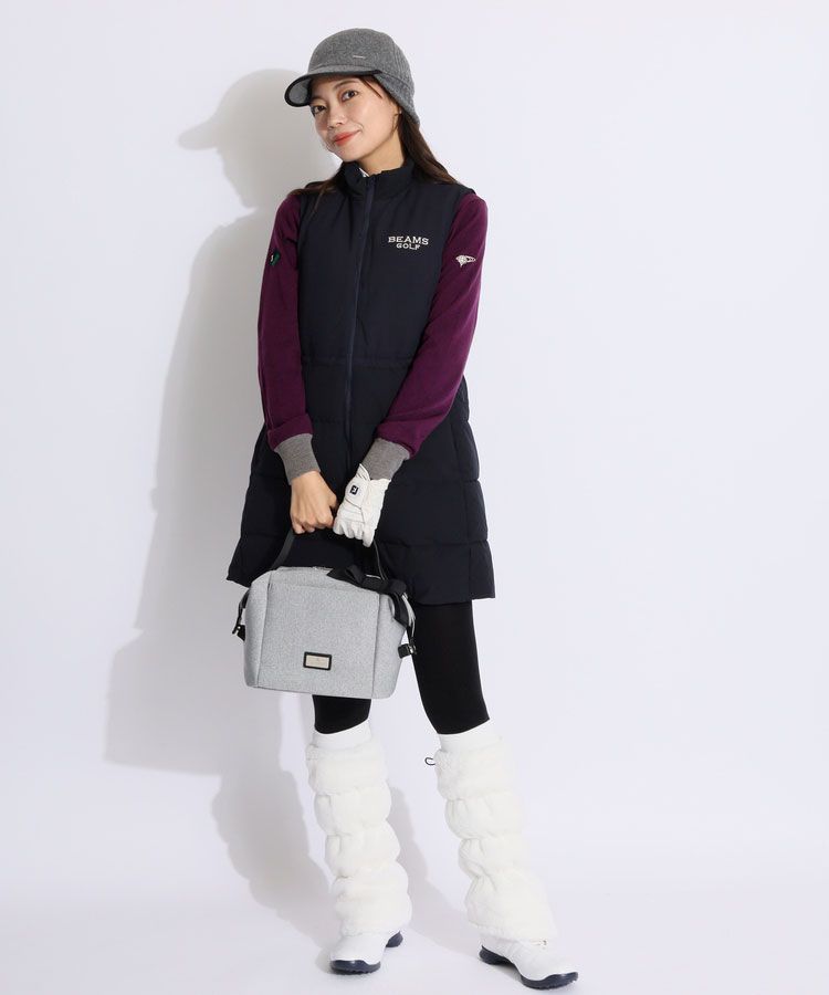 ビームスゴルフ BE ウエストドロストノースリーブ中綿ワンピース