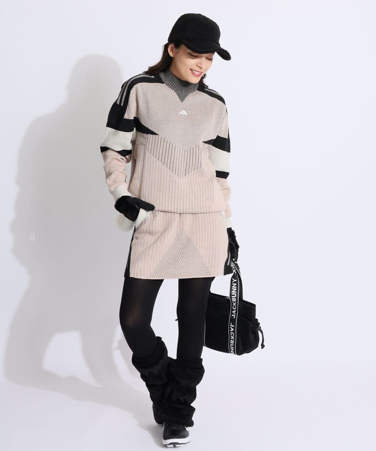 アディダスゴルフ グラフィック異ゲージ編みハイネックニット アディダスゴルフ AG グラフィック異ゲージ編みハイネックニット