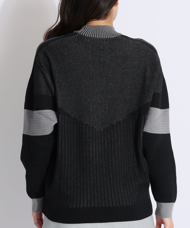 アディダスゴルフ グラフィック異ゲージ編みハイネックニット アディダスゴルフ AG グラフィック異ゲージ編みハイネックニット