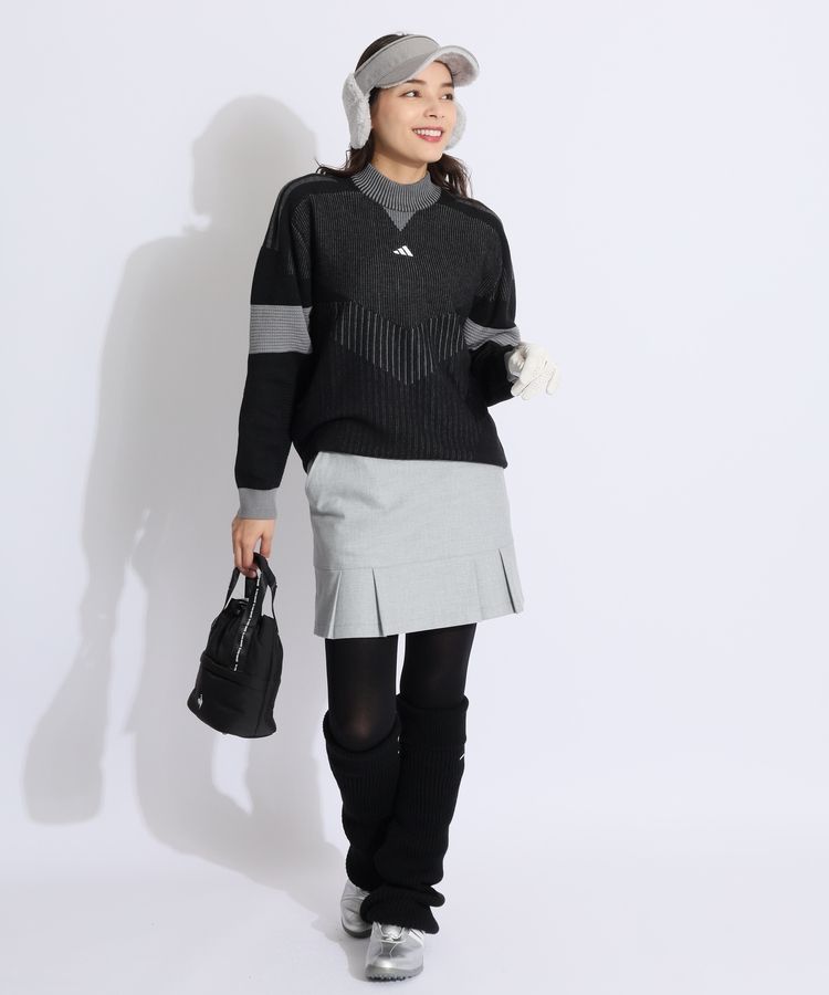 アディダスゴルフ AG グラフィック異ゲージ編みハイネックニット