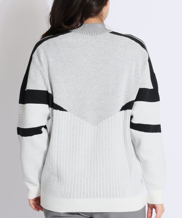 アディダスゴルフ グラフィック異ゲージ編みハイネックニット アディダスゴルフ AG グラフィック異ゲージ編みハイネックニット