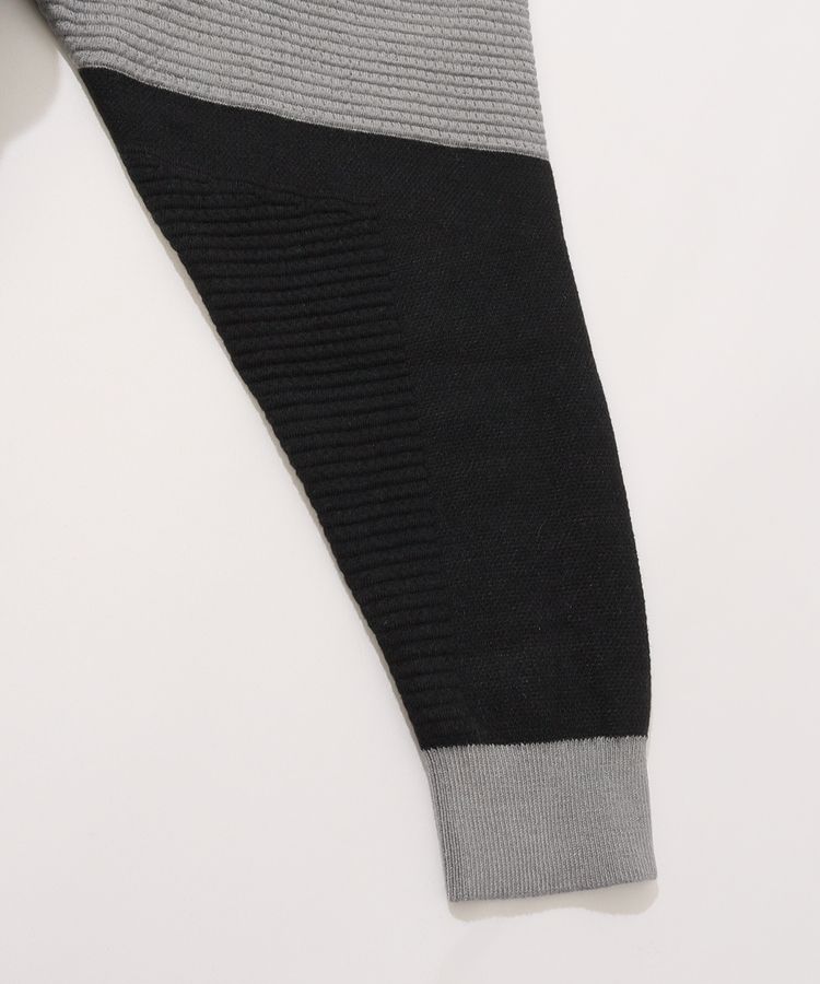 アディダスゴルフ AG グラフィック異ゲージ編みハイネックニット