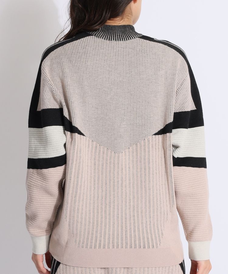 アディダスゴルフ AG グラフィック異ゲージ編みハイネックニット