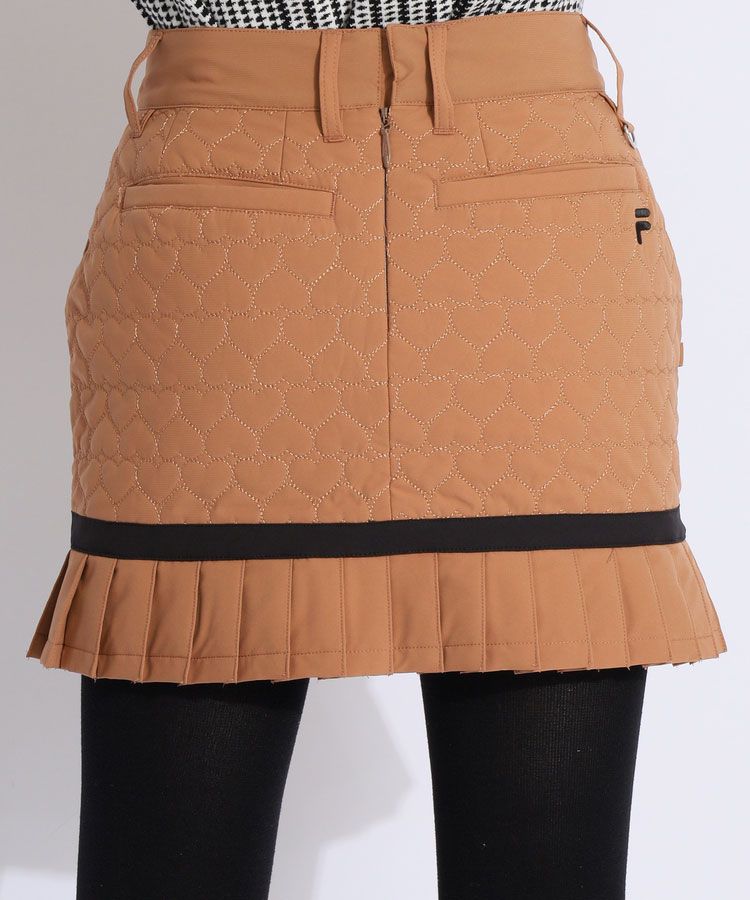 フィラゴルフ FG 【撥水保温】ハートキルティング裾プリーツスカート