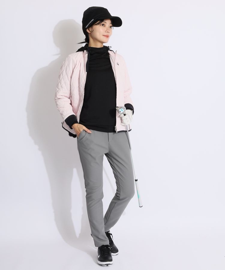 テーラーメイドレディース ゴルフジャケット ブラック テーラーメイドゴルフ TG 【撥水保温】ラインテープキルティング