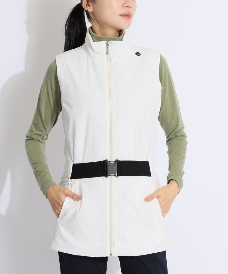 マリクレール MC 【撥水保温】ウエストベルト中綿チュニックベスト