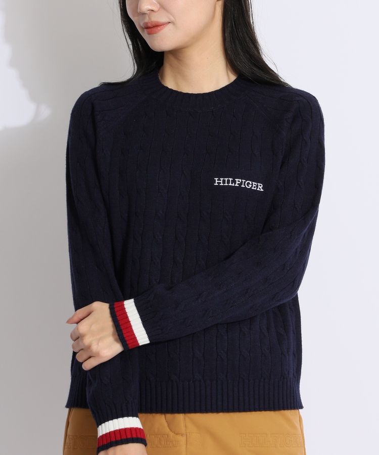 トミーヒルフィガーゴルフ TH カラバリ豊富ケーブルクルーネック