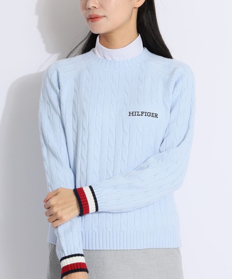 トミーヒルフィガーゴルフ TH カラバリ豊富ケーブルクルーネック