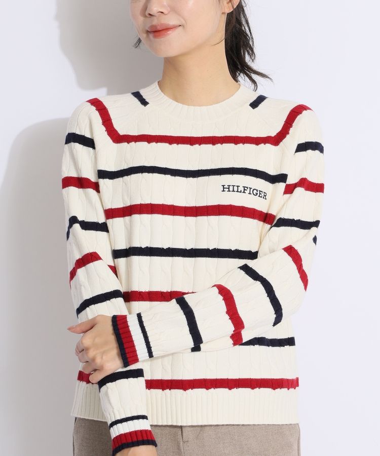 トミーヒルフィガーゴルフ TH カラバリ豊富ケーブルクルーネック