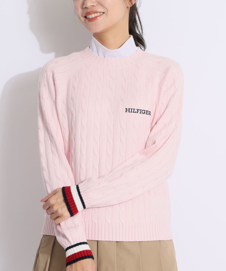 トミーヒルフィガーゴルフ TH カラバリ豊富ケーブルクルーネック