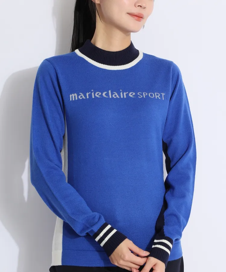 大人可愛い【マリクレール】スポーツ ロング ベスト ゴルフ ワッペン M 赤×紺 mc24s7145002-t1.jpg