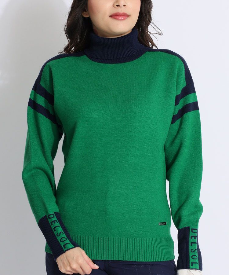 デルソルゴルフ DL スリーブラインタートルネックニット レディース