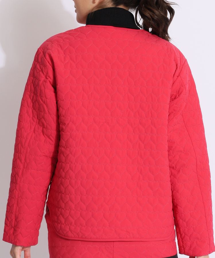 レディース ゴルフジャケット 赤 キルティング フィラゴルフ FG 【撥水保温】ハートキルティングノーカラージャケット