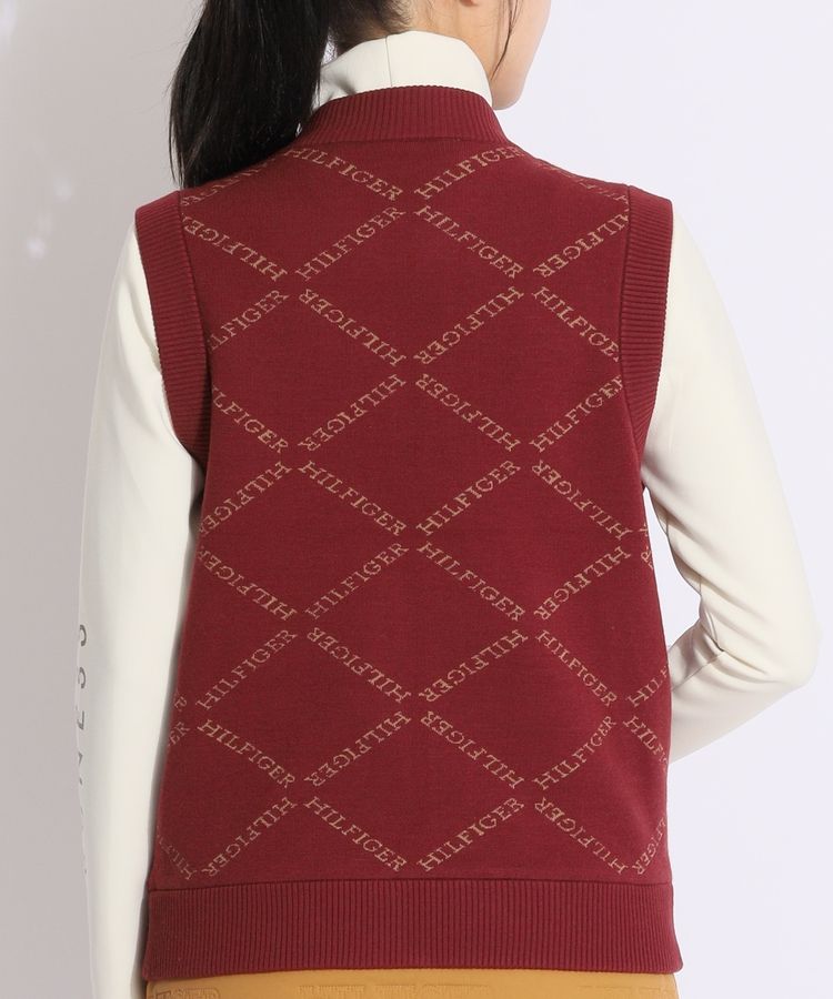 トミー ヒルフィガー ゴルフ2WAYネックモノグラムジャカードニットベスト トミーヒルフィガーゴルフ TH 【蓄熱保温】2WAYネックモノグラムジャ