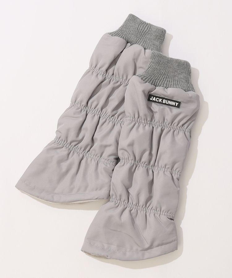 美品 JACK BUNNY ゴルフ 中綿レッグウォーマー 裏フリース ネイビー ジャックバニー JB 裏フリースシリコンロゴ合繊レッグウォーマー