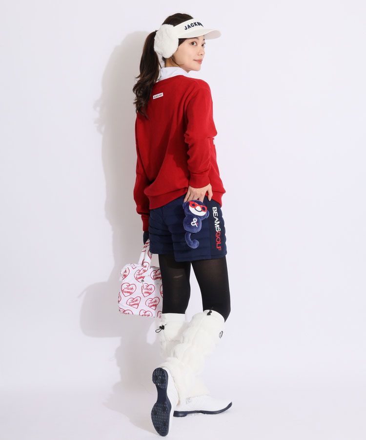 ジャックバニー JB 【防風】ジャガードロゴ裏地付きクルーネックニット