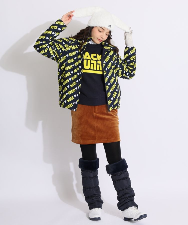 ジャックバニー JB 【防風】ジャガードロゴ裏地付きクルーネックニット