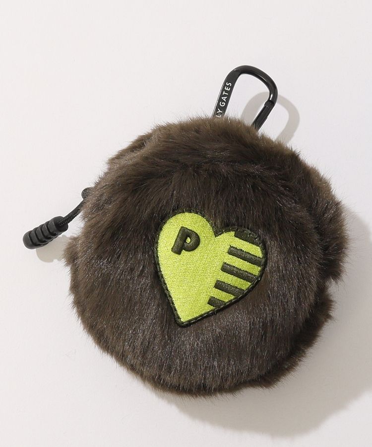 パーリーゲイツ PG ショルダー付きハートロゴファーボールポーチ