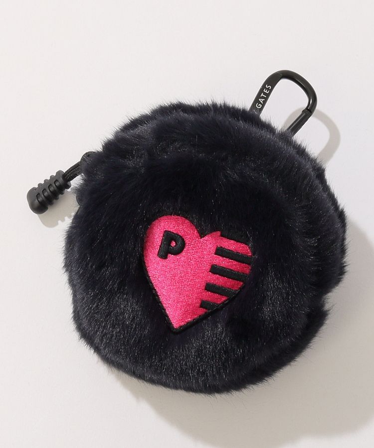 パーリーゲイツ PG ショルダー付きハートロゴファーボールポーチ