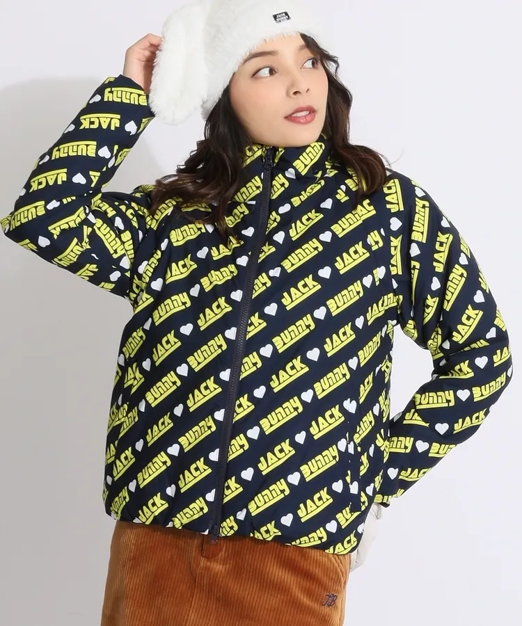 ジャックバニー JB 【防風】ハートロゴボトルネック裏地付きニット