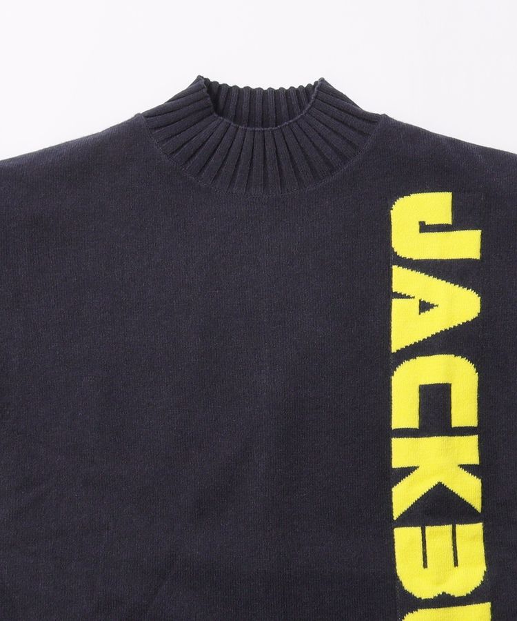 ジャックバニー JB 【防風】ハートロゴボトルネック裏地付きニット