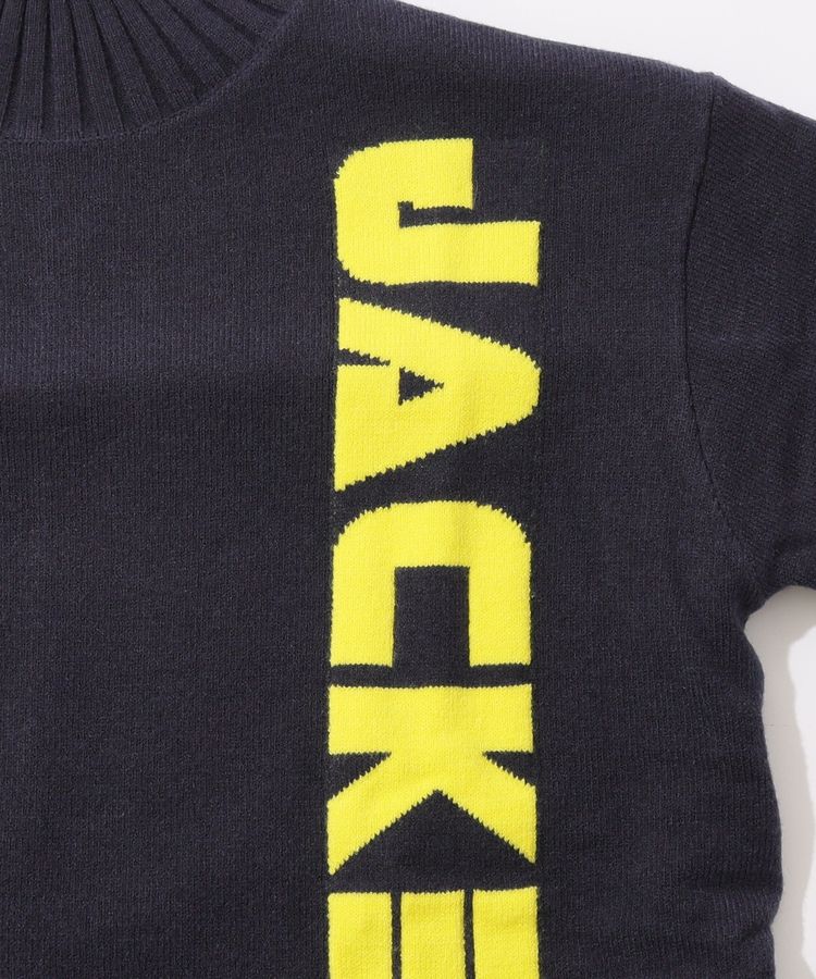 ジャックバニー JB 【防風】ハートロゴボトルネック裏地付きニット