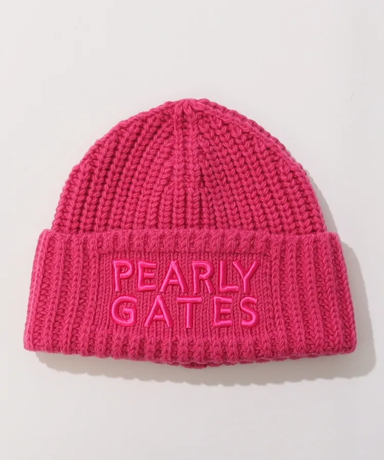 パーリーゲイツ PG ビッグロゴ刺繍シンプルニット帽 レディース