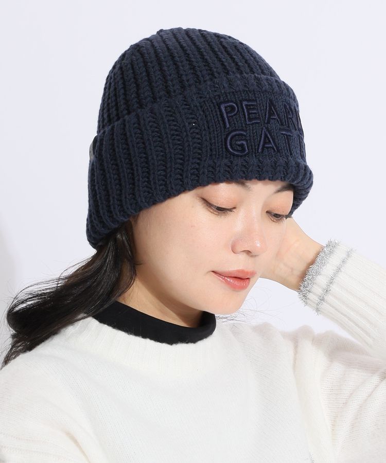 パーリーゲイツ PG ビッグロゴ刺繍シンプルニット帽 レディースゴルフ