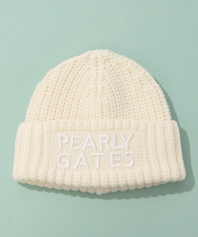 PEARLY GATES パーリーゲイツ ニット帽 グリーン×ネイビー